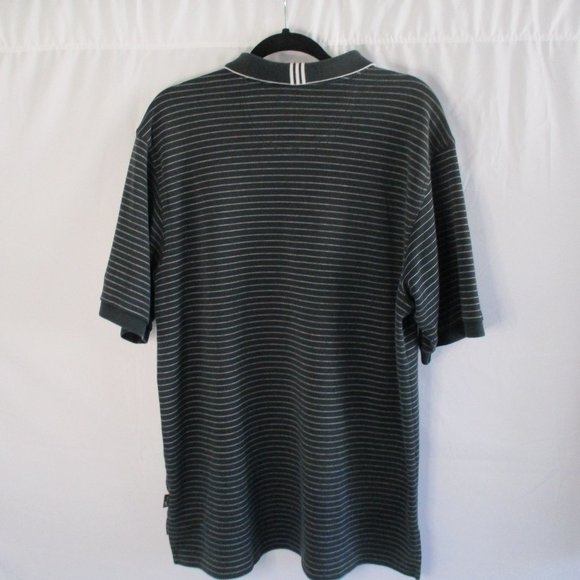 Adidas Climalite Men's Short Sleeve Black & White Striped Shirt Size Large - Picture 6 of 12